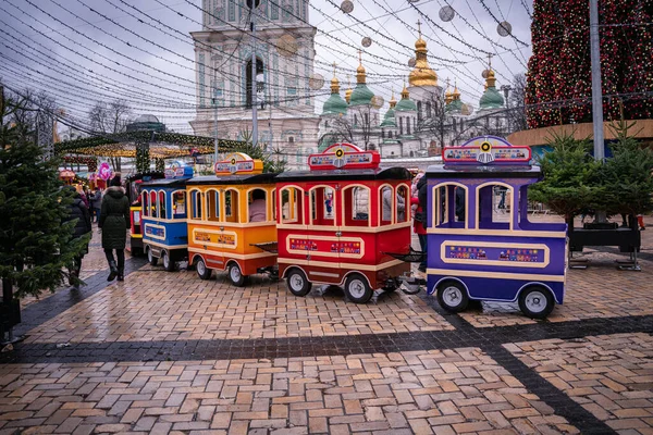 2021 Kiev Ucrania Preparación Para Una Celebración Año Nuevo Cerca — Foto de Stock
