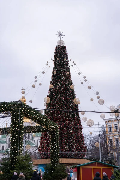 2021 Kyjev Ukrajina Vánoční Stromek Sophiiny Katedrály — Stock fotografie