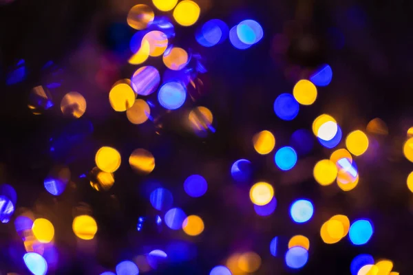 Night Christmas Tree Lights Background — Stock Photo, Image