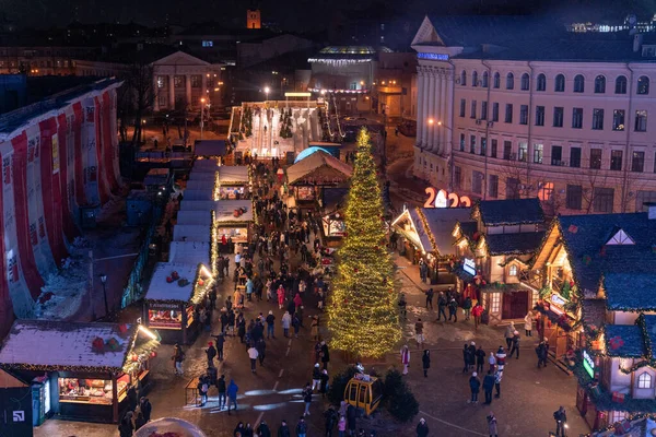 2021 Podil Kyiv Ukraine Christmas Tree Podil New Year Celebration — стоковое фото