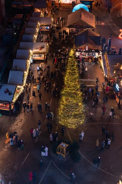 2021 Podil Kyiv Ukraine Christmas Tree Podil New Year Celebration — стоковое фото