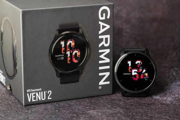 2022 Kiev Ucrania Reloj Garmin Venu Edición Negra — Foto de Stock