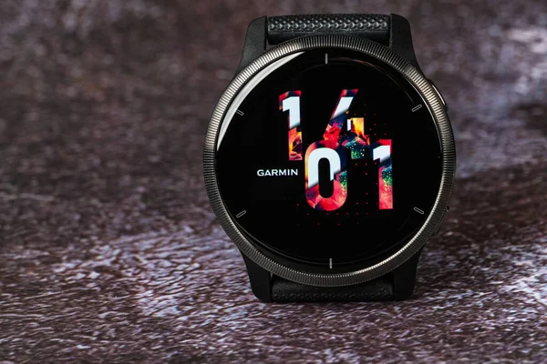 2022 Kiev Ucrania Reloj Garmin Venu Edición Negra — Foto de Stock