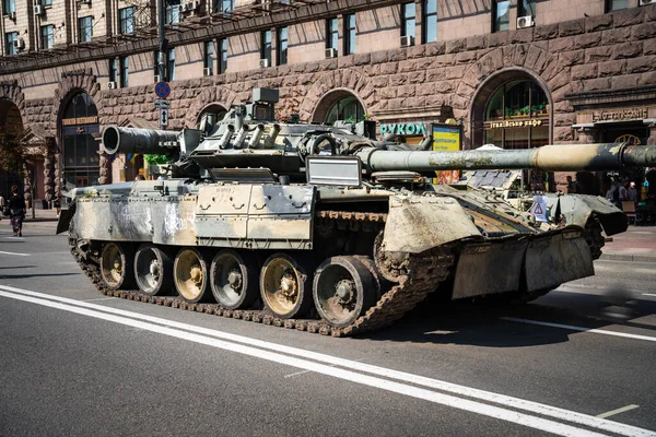 Kyiv Ukraine August 2022 Parade Independent Day Ukraine Close Destroyed — Foto Stock