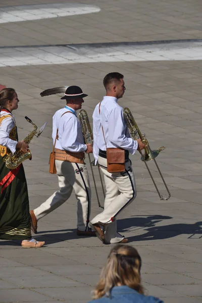 Szczecin Polônia Julho 2021 Festival Internacional Bandas Bronze Szczecin Highlanders — Fotografia de Stock