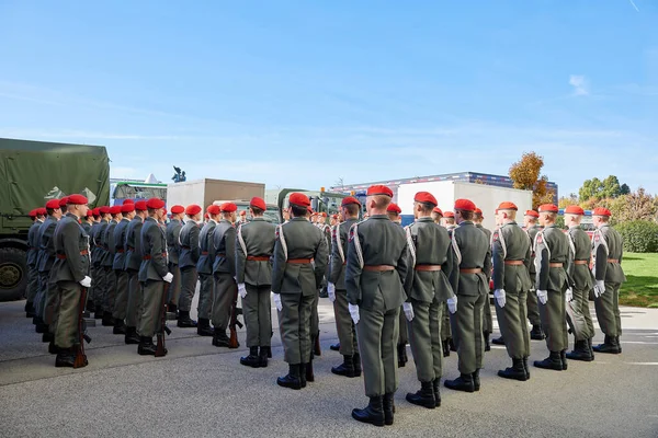 Vienne Autriche Octobre 2021 Défilé Militaire Avec Armée Autrichienne Palais — Photo