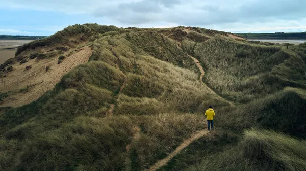 Widok Lotu Ptaka Wydmy Tramore Waterford Ireland Sandhills Naturalny Park — Zdjęcie stockowe