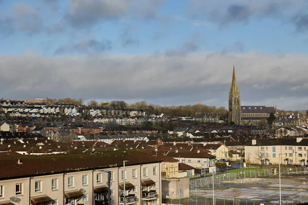 Derry Észak Írország Légi Kilátás Derry Londonderry Város Központjában Észak — Stock Fotó