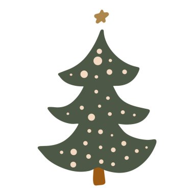 Simple minimalistic Christmas tree hand drawn childish doodle. Festive New Year, winter holiday clip art design element vector isolated on white background vector Simple minimalistic Christmas tree hand drawn childish doodle. Festive New Year, winter holiday clip art design element vector isolated on white background vector