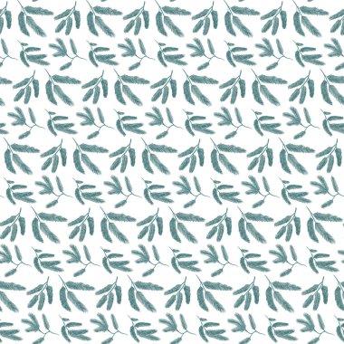 Köknar ağacı dallarıyla kış mevsimi pürüzsüz geçiyor. Basit bir el çamı çizimi botanik minimalist Noel, yeni yıl tatili şenlikli ifloral tasarımı