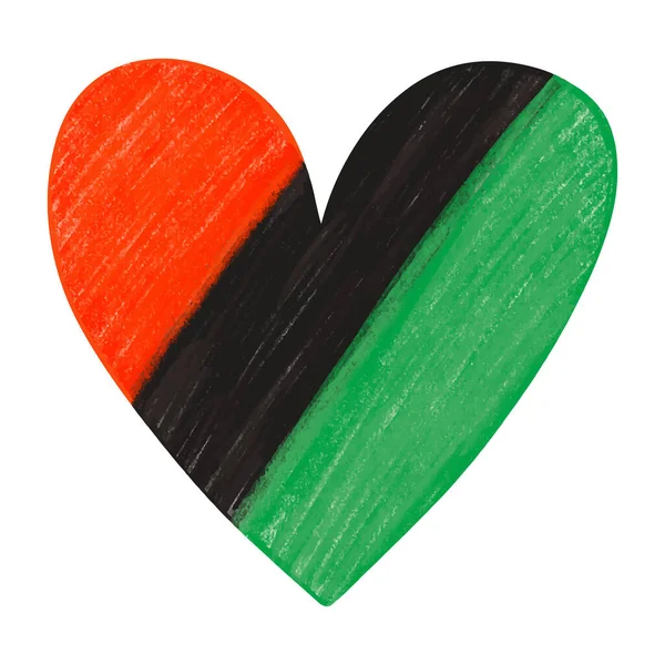 Lápiz Color Lápiz Dibujado Mano Grunge Corazón Texturizado Colores Bandera — Vector de stock