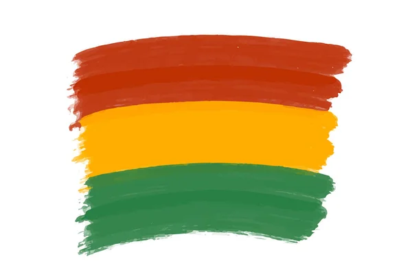 Hand Gezeichnet Mit Pinsel Künstlerischen Grunge Texturierte Panafrikanische Flagge Rote — Stockvektor
