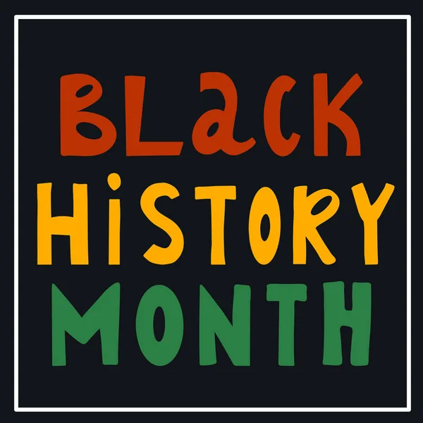 Cartoon Χέρι Που Παιδική Αφελή Γράμματα Black History Μήνα Απομονώνονται — Διανυσματικό Αρχείο