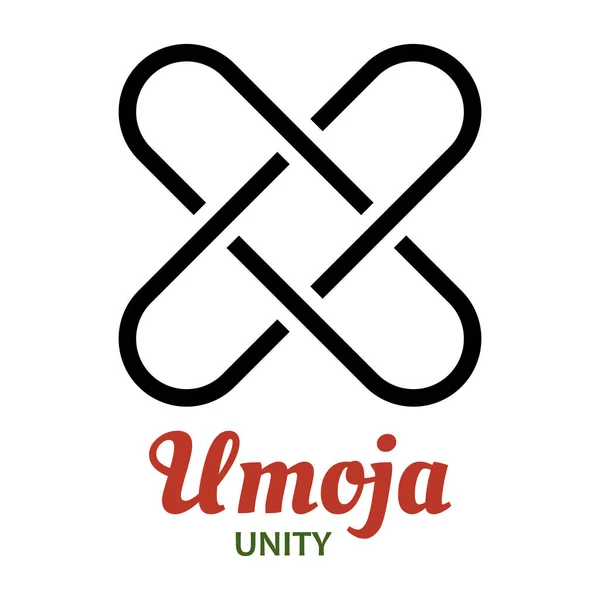 Kwanzaa 'nın yedi prensibi - 1. gün - Umoja - Birlik. Kwanzaa 'nın geleneksel sembolleri, Afrika kökenli Amerikan bayramı kutlaması. Beyaz arkaplanda izole edilmiş vektör illüstrasyonu.