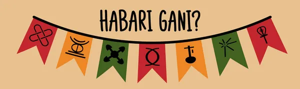 Habari Gani Μετάφραση Σουαχίλι Ποια Είναι Νέα Παραδοσιακή Φράση Για — Διανυσματικό Αρχείο