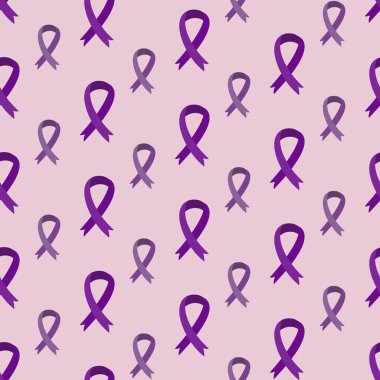 Mor kurdeleli kusursuz arkaplan deseni. Dementia farkındalık ayı sembolü. Alzheimer hastalığı. Dünya Alzheimer Günü sağlık hizmetleri konsepti