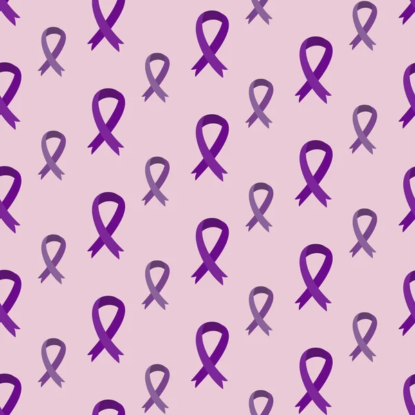 Cinta púrpura patrón sin costura fondo emblema símbolo del mes de conciencia de la demencia, enfermedad de Alzheimers. Fondo del concepto de salud médica del Día Mundial del Alzheimer — Archivo Imágenes Vectoriales