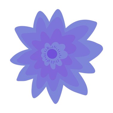 İskandinav çocuksu basit tarzıyla el çizimi basit bir çiçek. Botanik minimalist karalama çiçeği. Vektör illüstrasyonu beyaz arkaplanda izole edildi