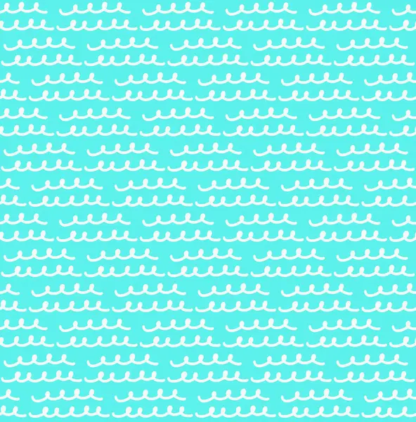 手描きのシンプルな波のドドルでかわいいシームレスなパターンの背景。子供のテキスタイルデザイン、シンプルな幾何学ラインの背景 — ストックベクタ