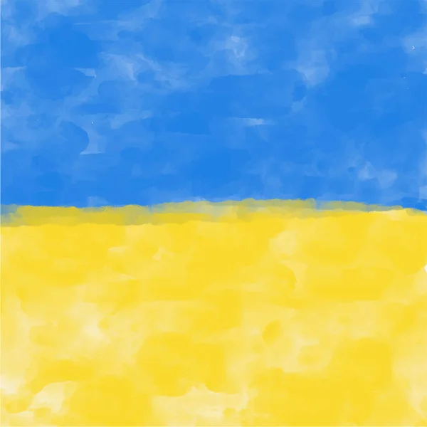 Oekraïense aquarel vlag artistieke achtergrond. Vector aquarelle grunge getextureerde Oekraïense vlag achtergrond — Stockvector