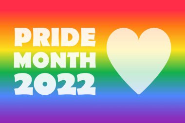 Pride Month 2022 - horizontal banner template. rainbow gradient LGBTQ gay pride flag colors striped blurred background. Vector illustration.