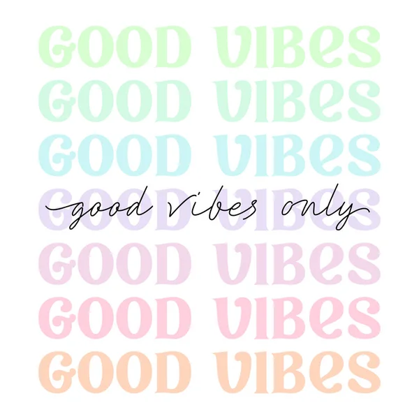 Good Vibes Only Cute Groovy Danish Pastel Aesthetic Modern Trendy — Vetor de Stock