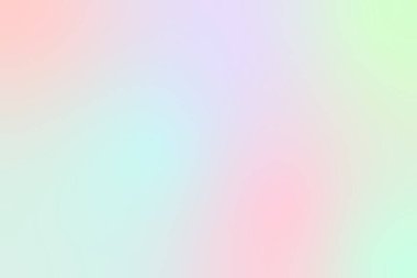 Vektör gradyan yumuşak pastel yatay arkaplan. Renkli soyut fon tasarımı. Sessiz holografik tek boynuzlu at biçimi bulanık şablon.