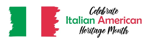 Italian American Heritage Month Semplice Banner Orizzontale Lungo Con Testo — Vettoriale Stock