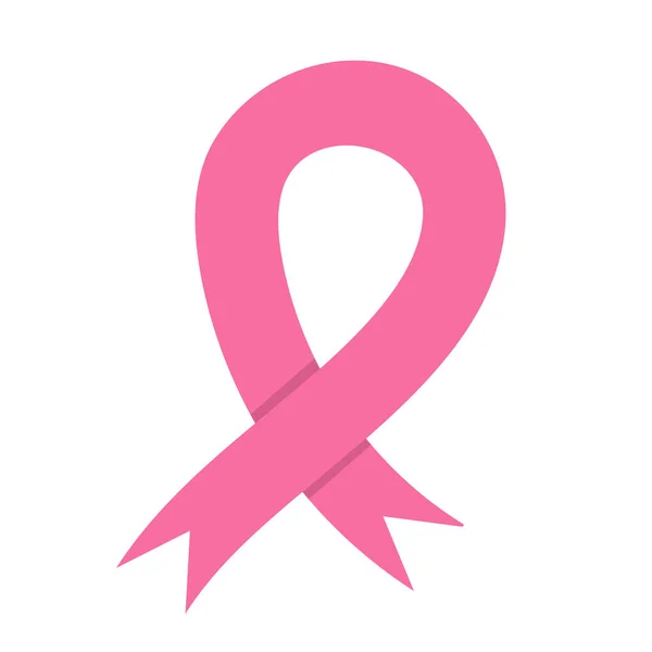 Simbolo Mese Consapevolezza Cancro Seno Minimalista Semplice Nastro Rosa Elemento — Vettoriale Stock