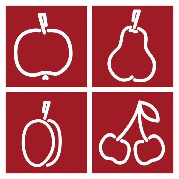 Zestaw Logo Owoców Dla Artykułów Spożywczych Sklepów Rolniczych Opakowań Reklamy — Wektor stockowy