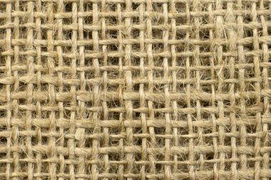 Kaba keten kumaş arka planında açık bej ya da sarı doğal doku. Kumaş branda dokusu kapat