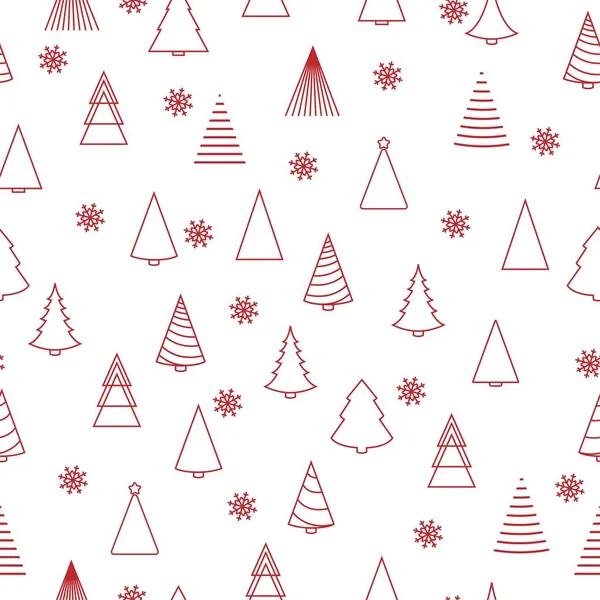 Modèle sans couture de Noël avec cadeaux, bonbons, flocons de neige, illustration vectorielle plate — Image vectorielle