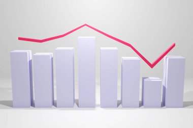 İş Büyüme Çubuğu Grafik Oku. 3 Boyutlu Resim Çizimi