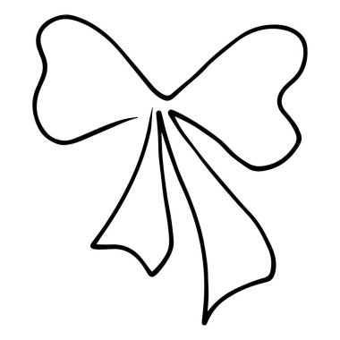 Christmas Present or gift box ribbon and bow Continuous line style Wrapped surprise package vector illustration