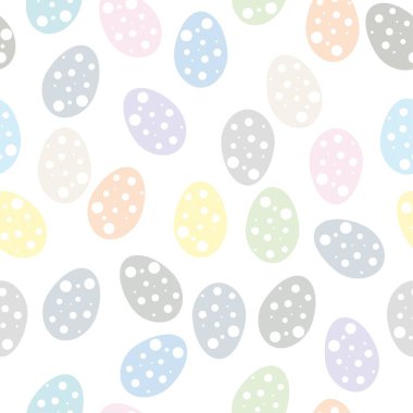 Parlak benekli paskalya yumurtaları pürüzsüz düz vektör çizimi