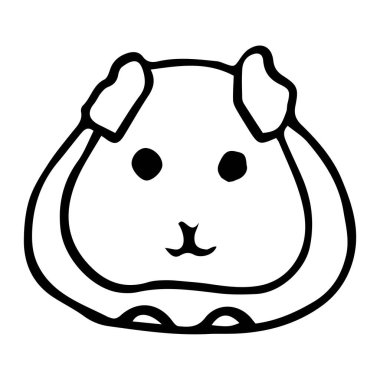 Çizgi film karakterinin vektör çizimi Çocuklar için küçük kobay ya da hamster, boyama sayfası çizimi tarzı