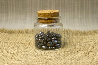 Hematit mineral dokusu güzel doğal doku arkaplanı olarak üst görünümü kapat