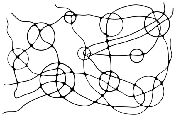 Neurografische Lijnen Schetsen Vector Illustratie Abstract Chaotische Golvende Rondingen Patroon — Stockvector