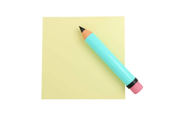Vykreslení Ilustrace Různých Školních Potřeb Modrá Tužka Žlutá Hůlka Poznámka — Stock fotografie