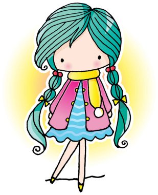 vektör karikatür sevimli kız 