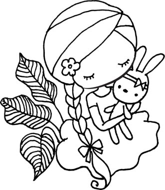 vektör karikatür sevimli kız 