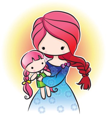 vektör karikatür sevimli kız 