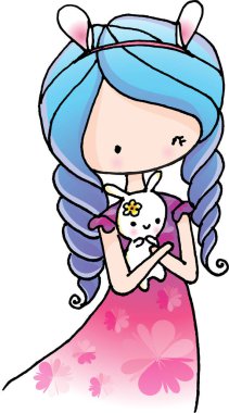 vektör karikatür sevimli kız 