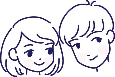 Vektör şirin çizgi film yüzü çiziyor