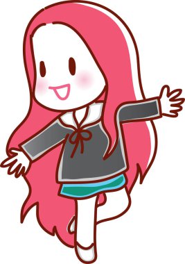 Vektör şirin çizgi film yüzü çiziyor