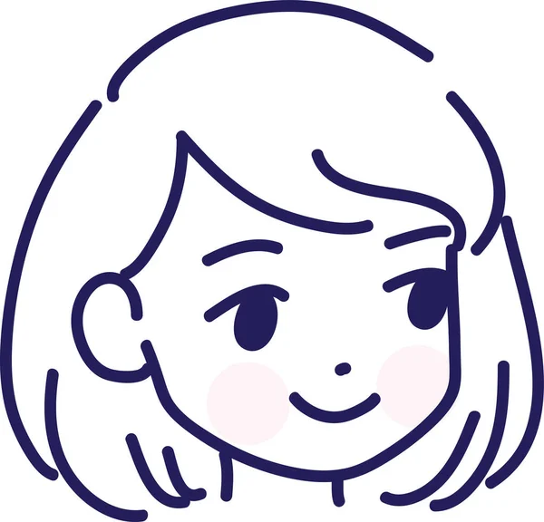 Vector Drawing Cute Cartoon Face — ストックベクタ