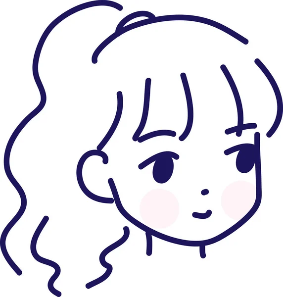 Vector Drawing Cute Cartoon Face — 스톡 벡터