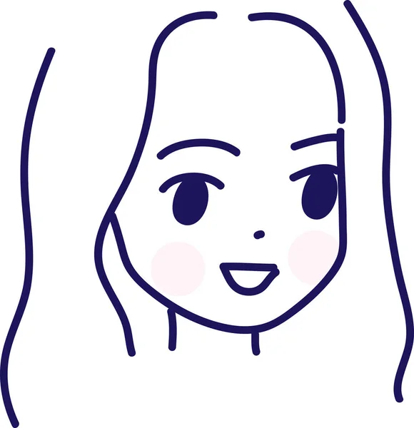 Vector Drawing Cute Cartoon Face — Vector de stock