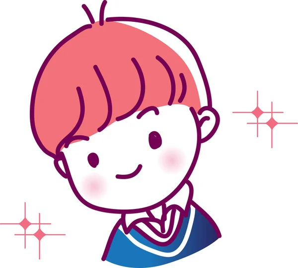 Vector Drawing Cute Cartoon Face — 스톡 벡터