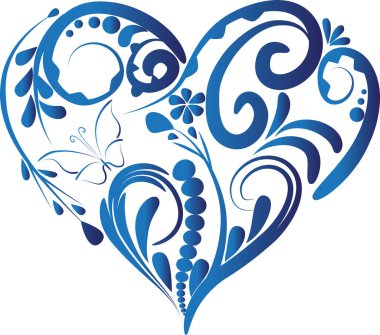 Kalp şekli tasarım çizim vektör